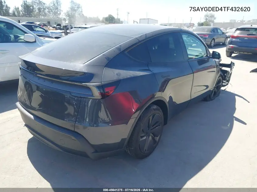2026 Tesla Model Y Premium Rear-Wheel Drive/Rear-Wheel Drive VIN: 7SAYGDED4TF432620 Lot: 45641275