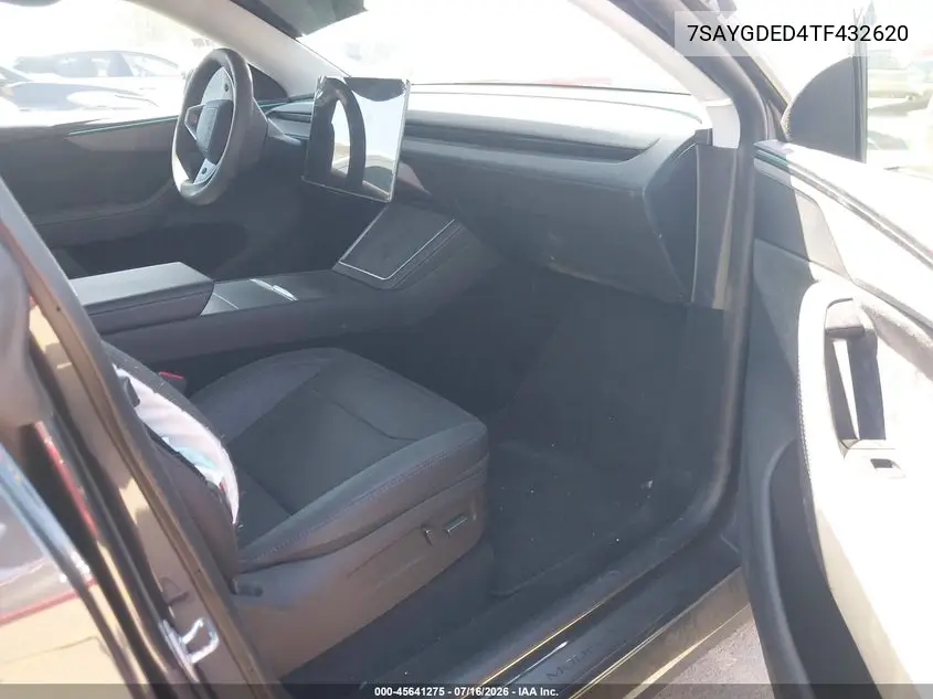 2026 Tesla Model Y Premium Rear-Wheel Drive/Rear-Wheel Drive VIN: 7SAYGDED4TF432620 Lot: 45641275