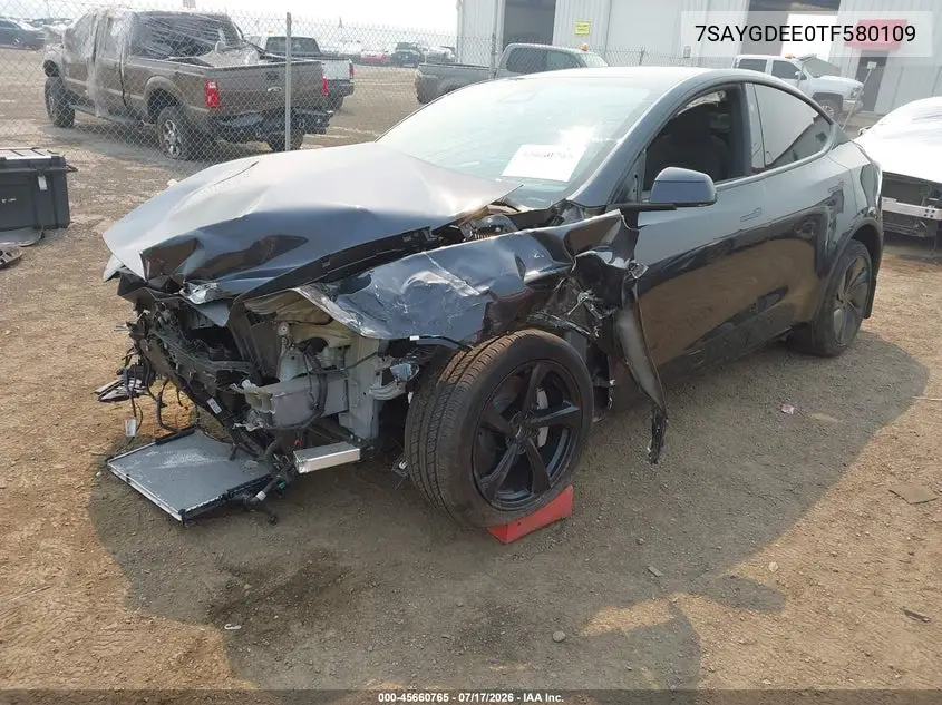 2026 Tesla Model Y All-Wheel Drive/Long Range Launch Series/Premium All-Wheel Drive VIN: 7SAYGDEE0TF580109 Lot: 45660765