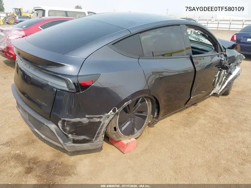2026 Tesla Model Y All-Wheel Drive/Long Range Launch Series/Premium All-Wheel Drive VIN: 7SAYGDEE0TF580109 Lot: 45660765