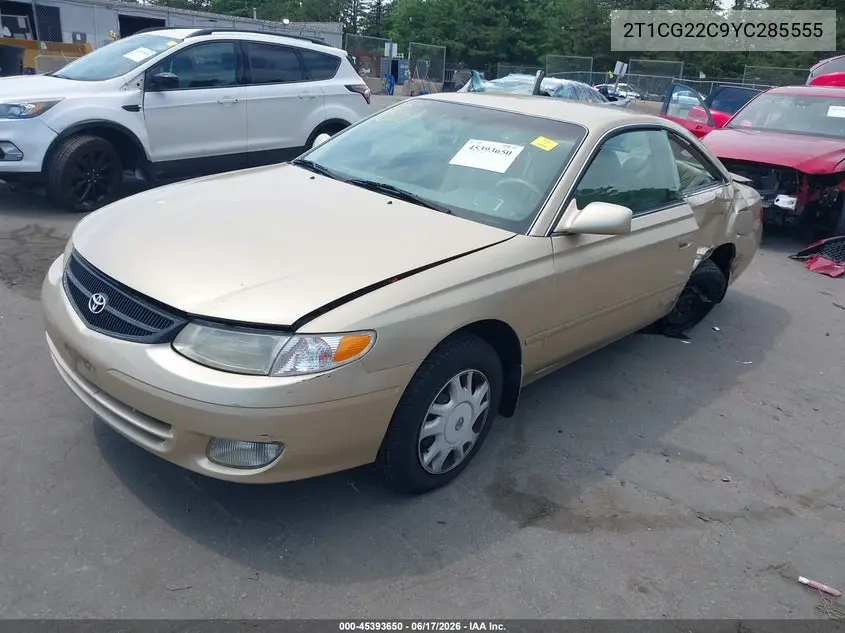 2000 Toyota Solara VIN: 2T1CG22C9YC285555 Lot: 45393650
