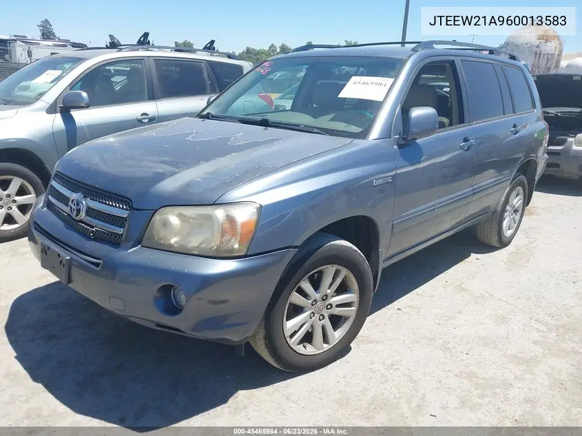 2006 Toyota Highlander Hybrid Limited V6 VIN: JTEEW21A960013583 Lot: 45465984