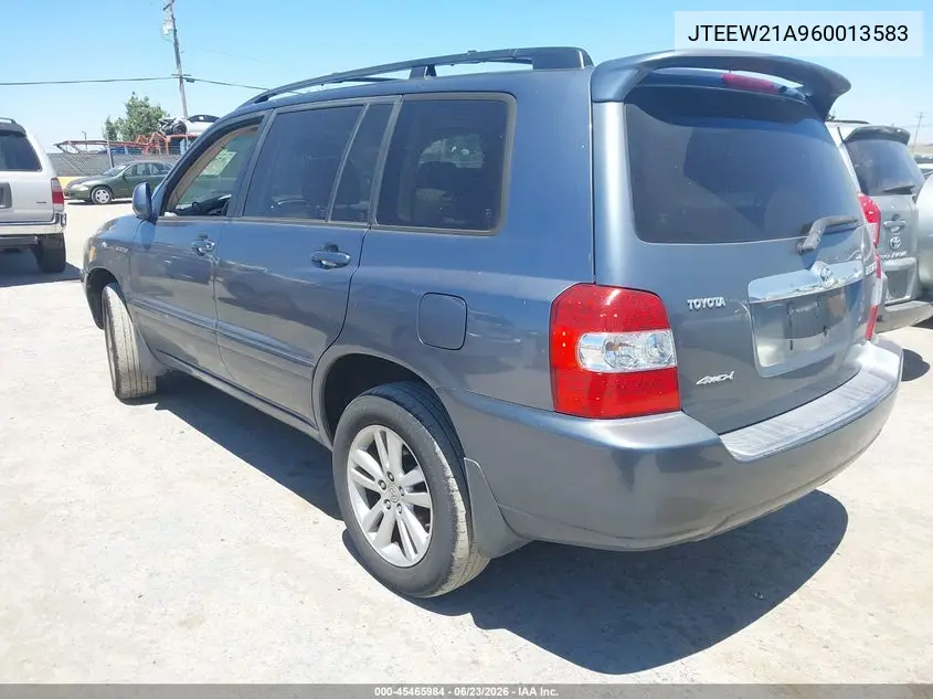 2006 Toyota Highlander Hybrid Limited V6 VIN: JTEEW21A960013583 Lot: 45465984