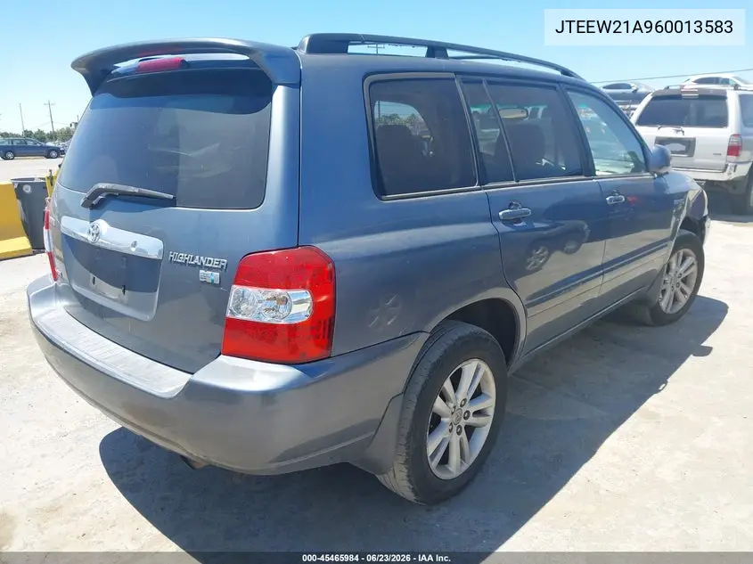 2006 Toyota Highlander Hybrid Limited V6 VIN: JTEEW21A960013583 Lot: 45465984