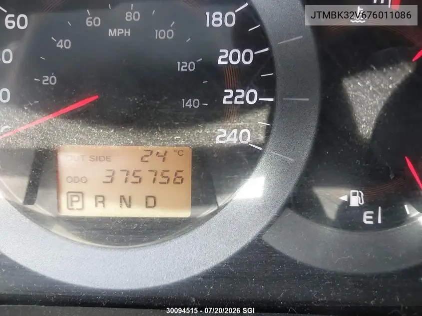 2007 Toyota Rav4 Sport VIN: JTMBK32V676011086 Lot: 30094515