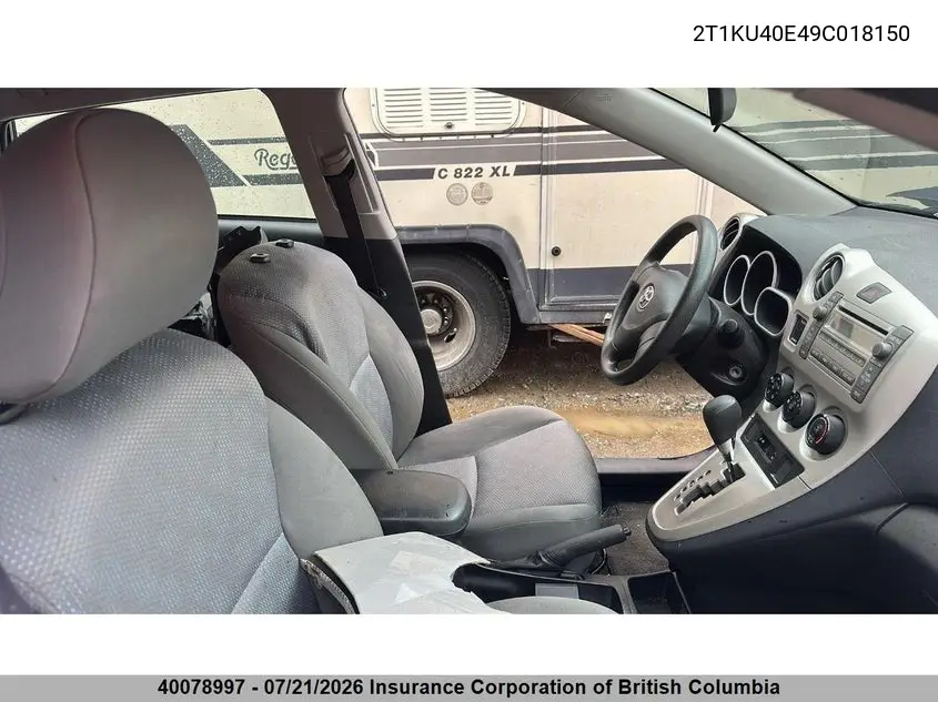 2009 Toyota Corolla Matrix VIN: 2T1KU40E49C018150 Lot: 40078997