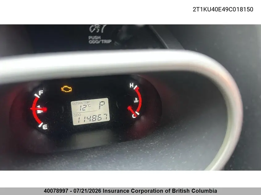 2009 Toyota Corolla Matrix VIN: 2T1KU40E49C018150 Lot: 40078997