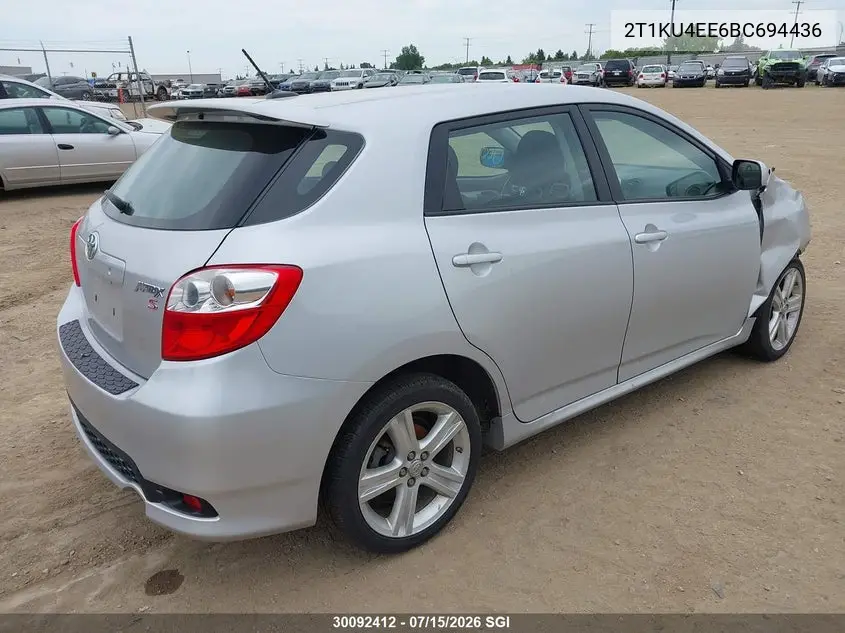 2011 Toyota Corolla Matrix VIN: 2T1KU4EE6BC694436 Lot: 30092412
