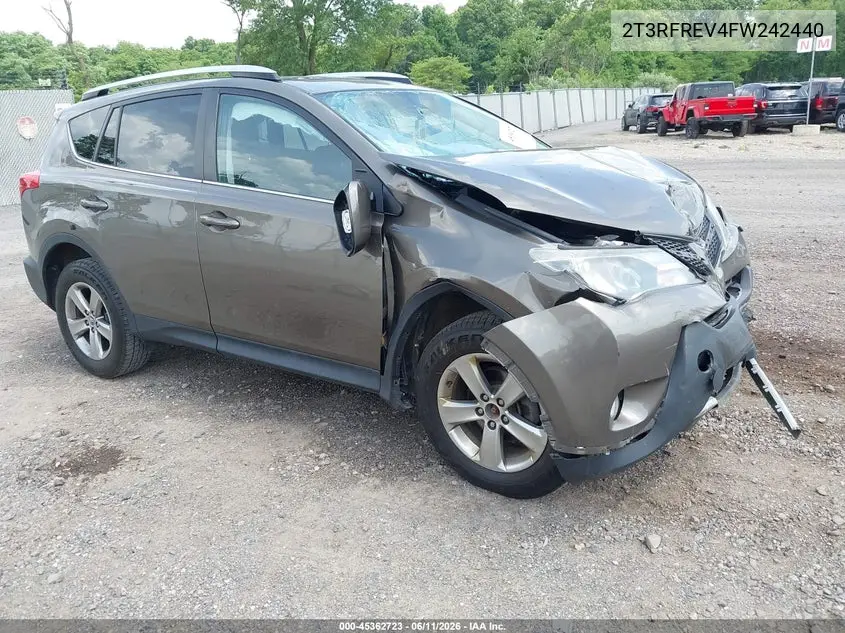 2015 Toyota Rav4 Xle VIN: 2T3RFREV4FW242440 Lot: 45362723