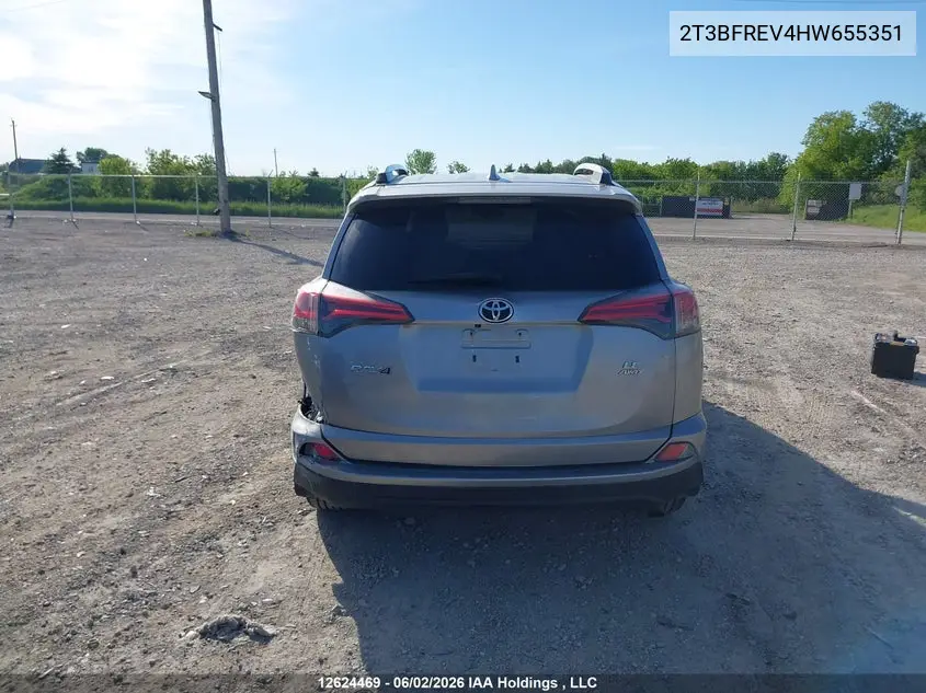 2017 Toyota Rav4 Le VIN: 2T3BFREV4HW655351 Lot: 12624469