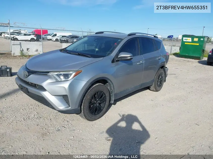 2017 Toyota Rav4 Le VIN: 2T3BFREV4HW655351 Lot: 12624469