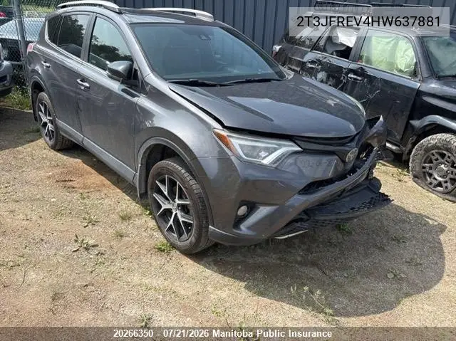 2017 Toyota Rav4 Se VIN: 2T3JFREV4HW637881 Lot: 20266350