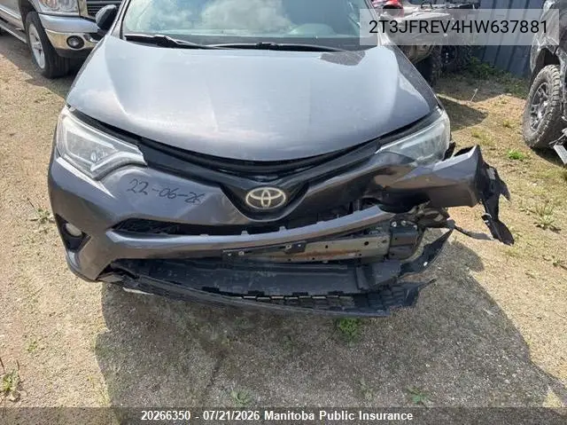 2017 Toyota Rav4 Se VIN: 2T3JFREV4HW637881 Lot: 20266350