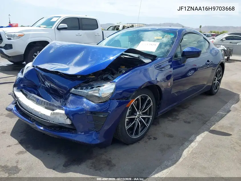 2017 Toyota 86 VIN: JF1ZNAA16H9703668 Lot: 45613929