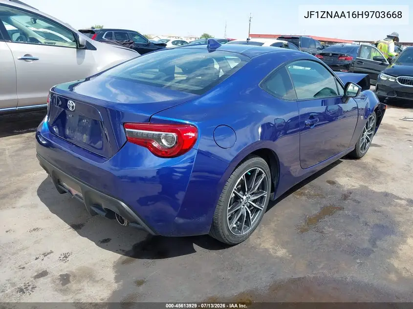 2017 Toyota 86 VIN: JF1ZNAA16H9703668 Lot: 45613929