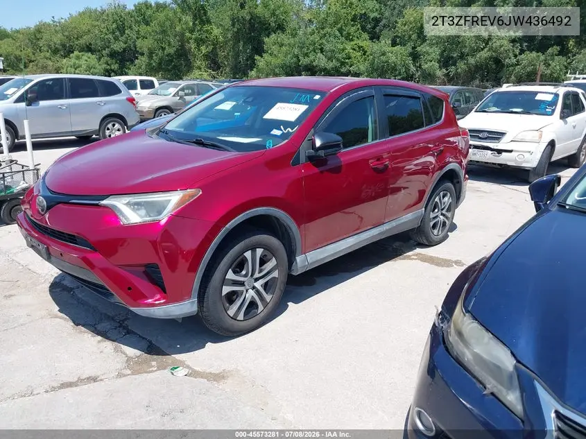 2018 Toyota Rav4 Le VIN: 2T3ZFREV6JW436492 Lot: 45573281