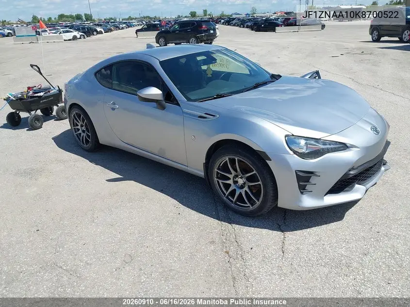 2019 Toyota 86 VIN: JF1ZNAA10K8700522 Lot: 20260910