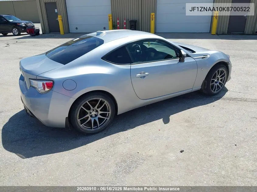 2019 Toyota 86 VIN: JF1ZNAA10K8700522 Lot: 20260910
