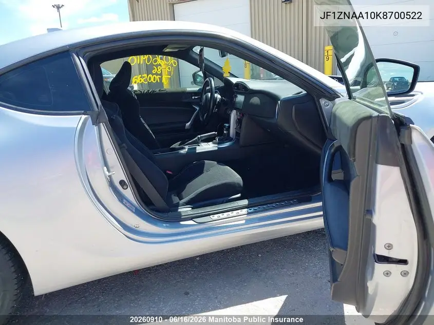2019 Toyota 86 VIN: JF1ZNAA10K8700522 Lot: 20260910