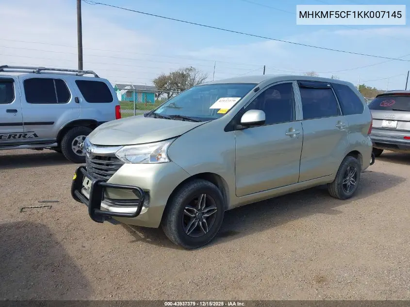 MHKMF5CF1KK007145 2019 Toyota Avanas