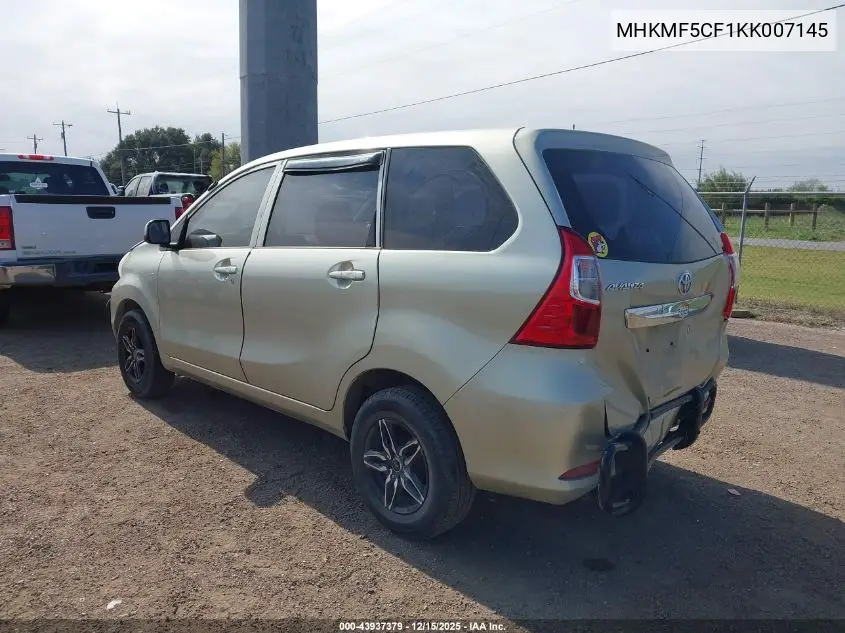 MHKMF5CF1KK007145 2019 Toyota Avanas