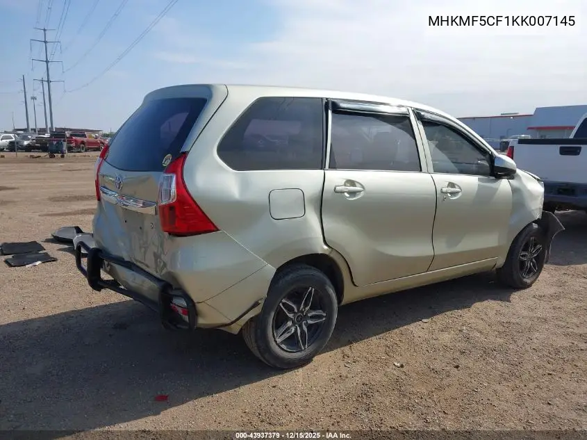 MHKMF5CF1KK007145 2019 Toyota Avanas