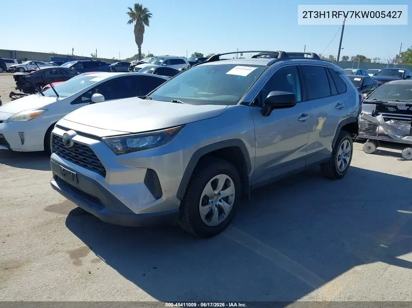 2019 Toyota Rav4 Le VIN: 2T3H1RFV7KW005427 Lot: 45411009