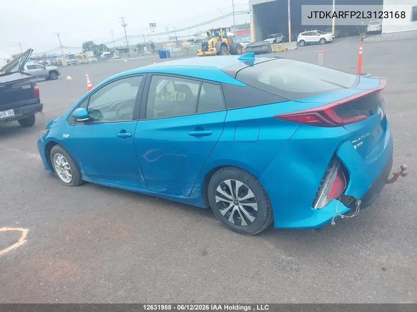 2020 Toyota Prius Prime VIN: JTDKARFP2L3123168 Lot: 12631988