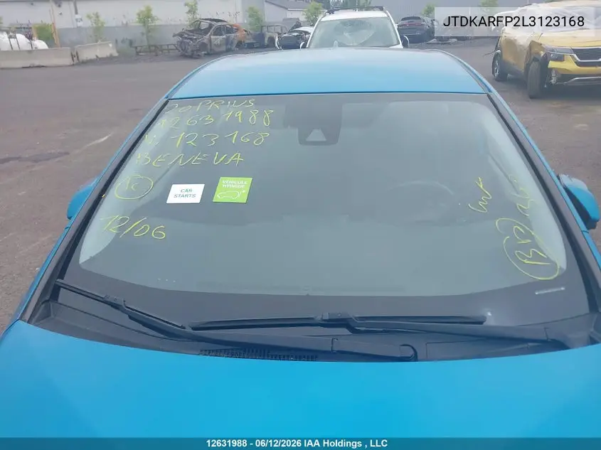2020 Toyota Prius Prime VIN: JTDKARFP2L3123168 Lot: 12631988