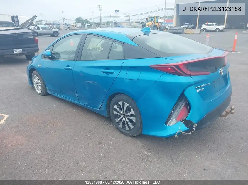2020 Toyota Prius Prime VIN: JTDKARFP2L3123168 Lot: 12631988