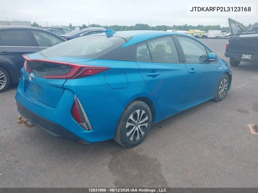 2020 Toyota Prius Prime VIN: JTDKARFP2L3123168 Lot: 12631988