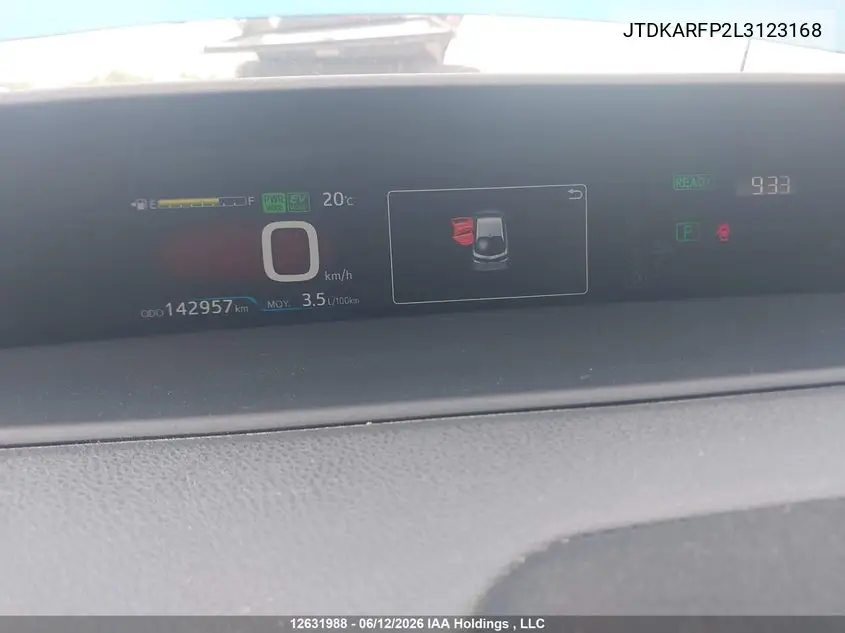 2020 Toyota Prius Prime VIN: JTDKARFP2L3123168 Lot: 12631988