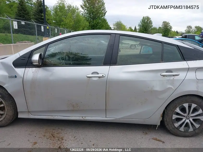 2021 Toyota Prius Prime VIN: JTDKAMFP6M3184575 Lot: 12622225