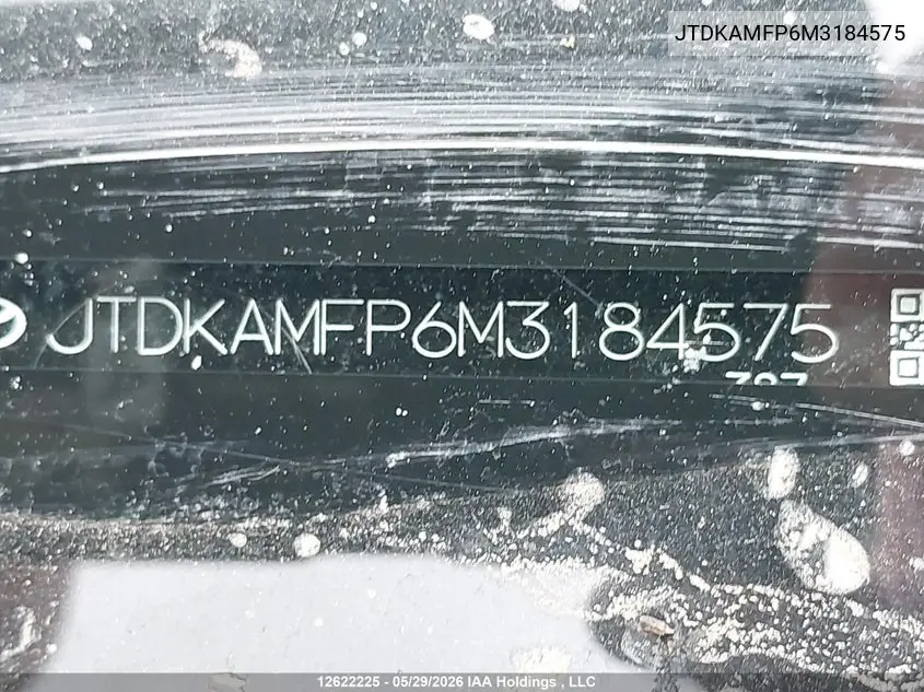 2021 Toyota Prius Prime VIN: JTDKAMFP6M3184575 Lot: 12622225
