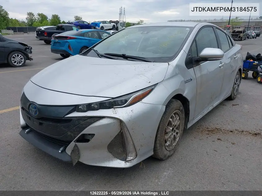 2021 Toyota Prius Prime VIN: JTDKAMFP6M3184575 Lot: 12622225