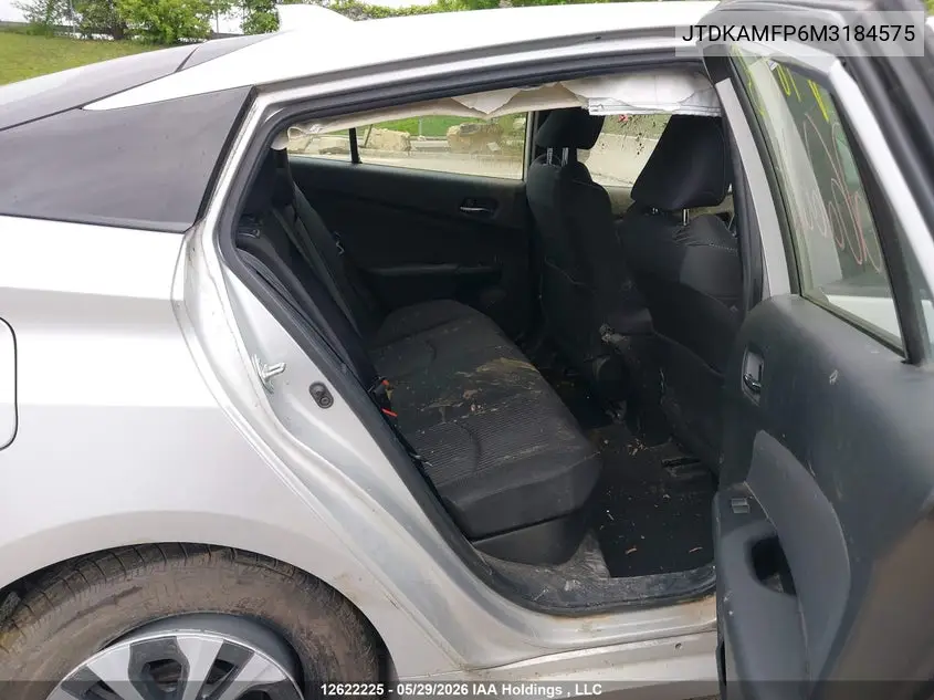 2021 Toyota Prius Prime VIN: JTDKAMFP6M3184575 Lot: 12622225