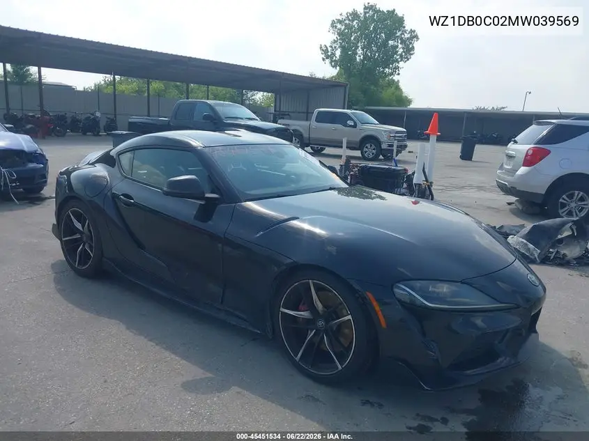 2021 Toyota Gr Supra 3.0 Premium VIN: WZ1DB0C02MW039569 Lot: 45451534
