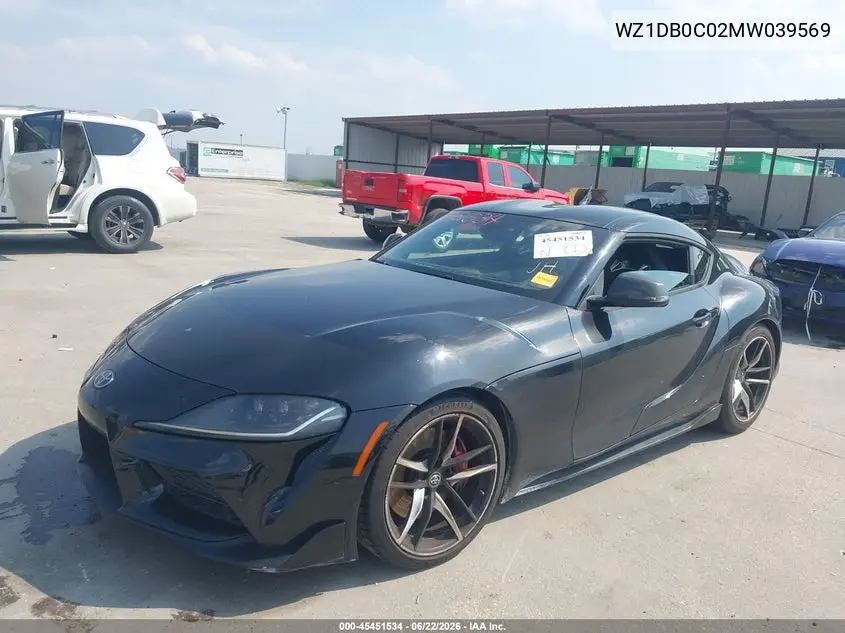 2021 Toyota Gr Supra 3.0 Premium VIN: WZ1DB0C02MW039569 Lot: 45451534