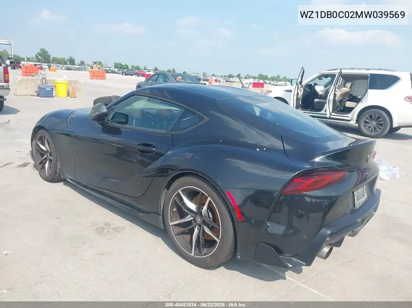 2021 Toyota Gr Supra 3.0 Premium VIN: WZ1DB0C02MW039569 Lot: 45451534