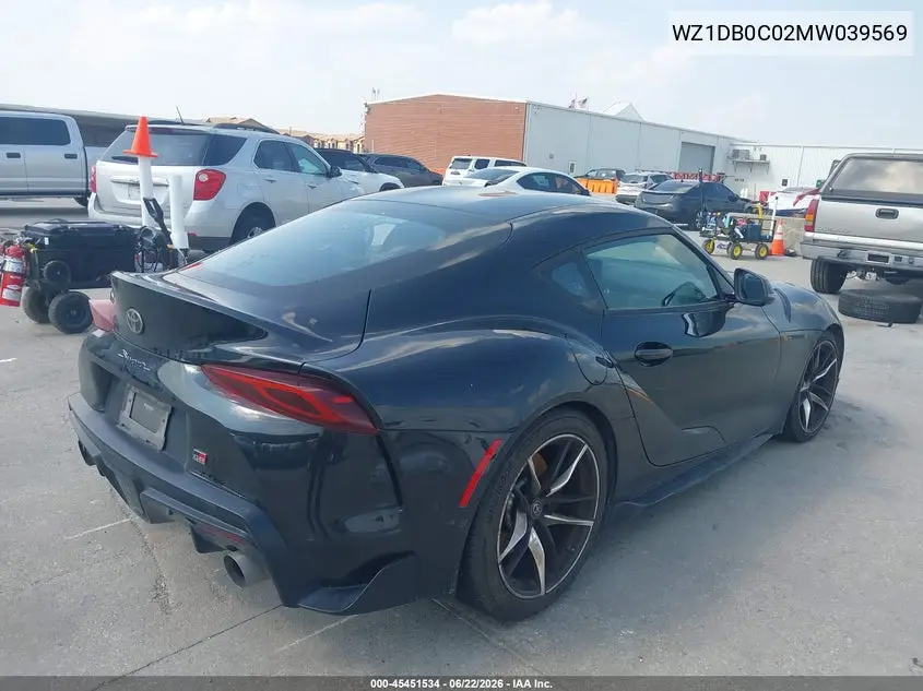 2021 Toyota Gr Supra 3.0 Premium VIN: WZ1DB0C02MW039569 Lot: 45451534