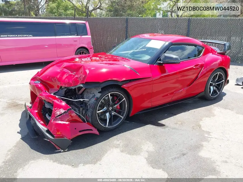 2021 Toyota Gr Supra 3.0 Premium VIN: WZ1DB0C08MW044520 Lot: 45523489