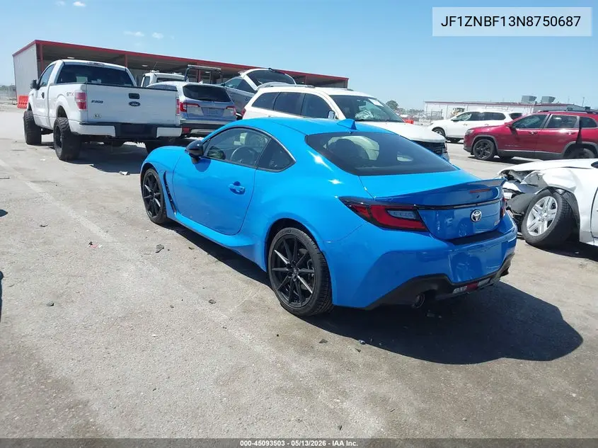 2022 Toyota Gr86 Premium VIN: JF1ZNBF13N8750687 Lot: 45093503