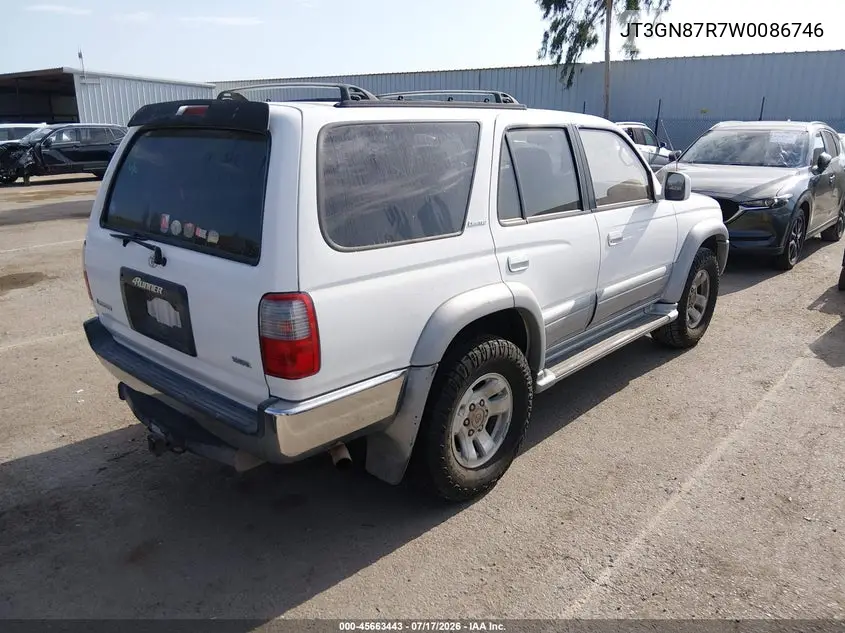 1998 Toyota 4Runner Sr5 V6 Limited VIN: JT3GN87R7W0086746 Lot: 45663443