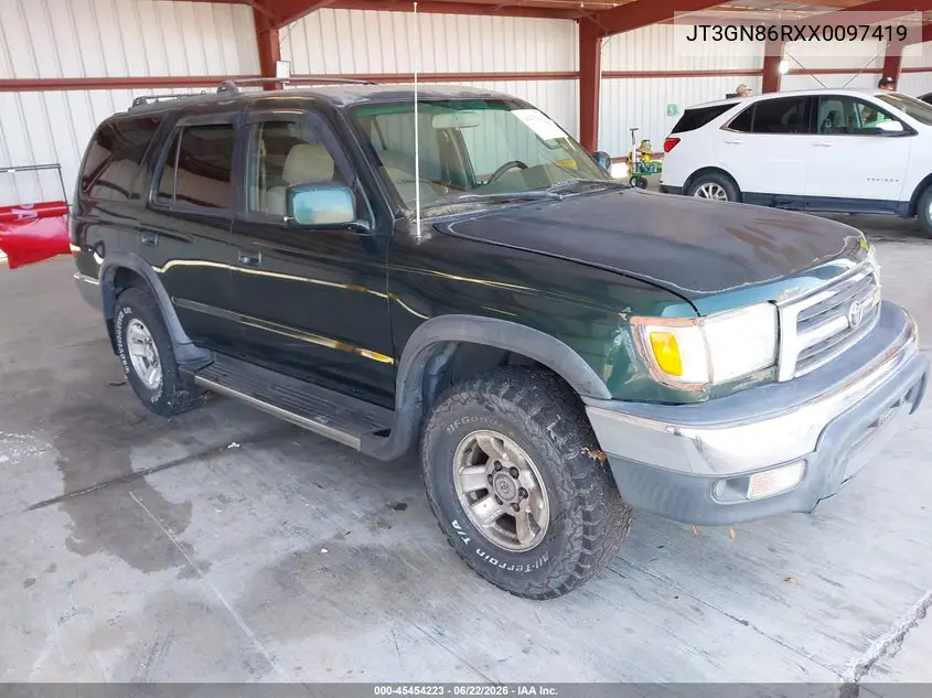 1999 Toyota 4Runner Sr5 V6 VIN: JT3GN86RXX0097419 Lot: 45454223
