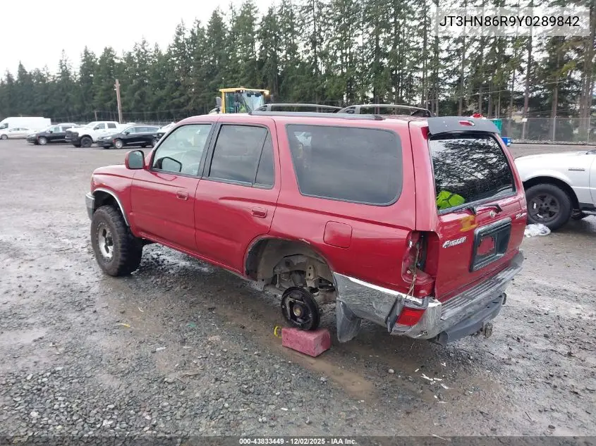 JT3HN86R9Y0289842 2000 Toyota 4Runner Sr5 V6