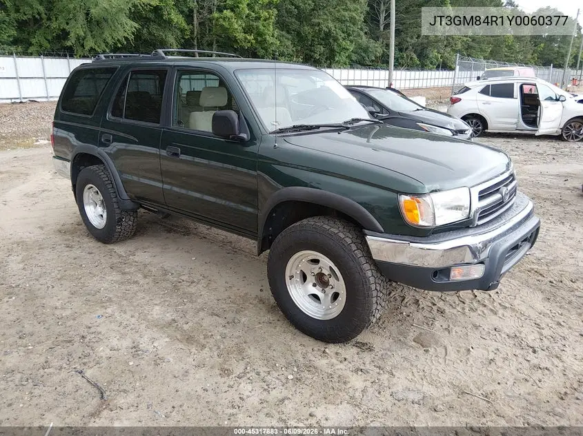 2000 Toyota 4Runner VIN: JT3GM84R1Y0060377 Lot: 45317883