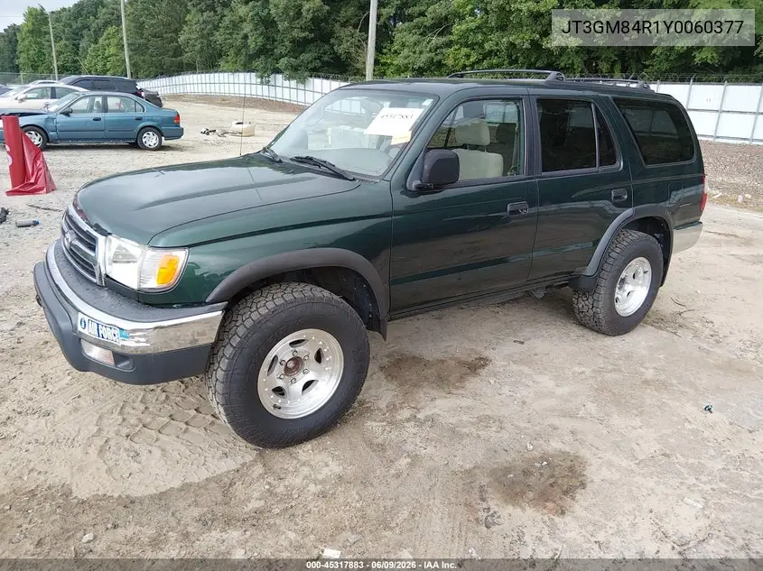2000 Toyota 4Runner VIN: JT3GM84R1Y0060377 Lot: 45317883