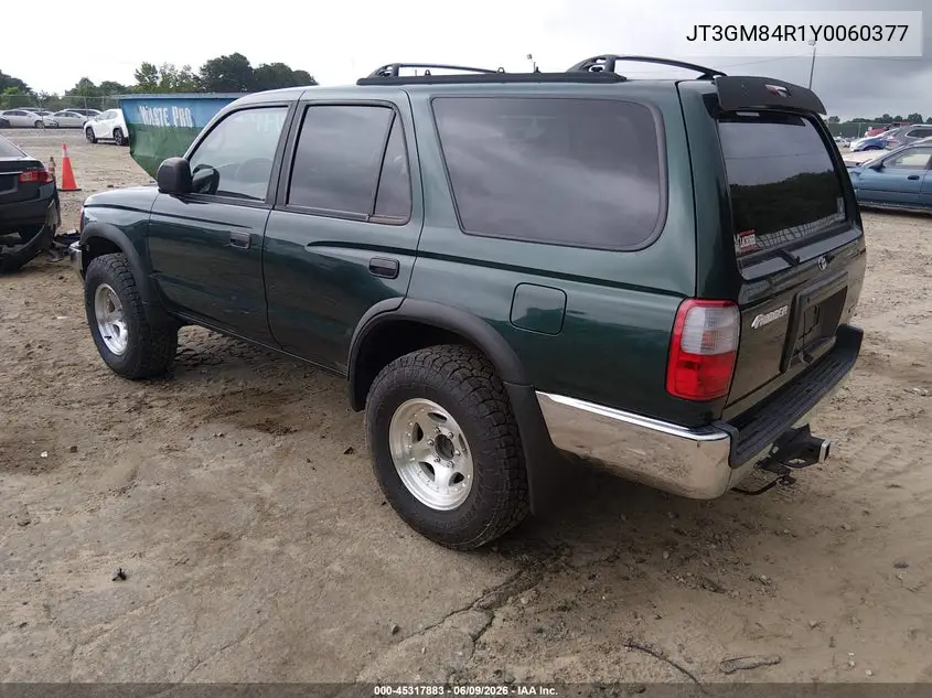 2000 Toyota 4Runner VIN: JT3GM84R1Y0060377 Lot: 45317883