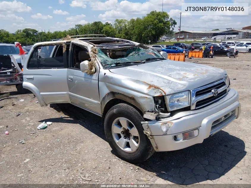 2000 Toyota 4Runner Limited V6 VIN: JT3GN87R9Y0148036 Lot: 45352514