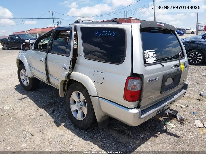 2000 Toyota 4Runner Limited V6 VIN: JT3GN87R9Y0148036 Lot: 45352514